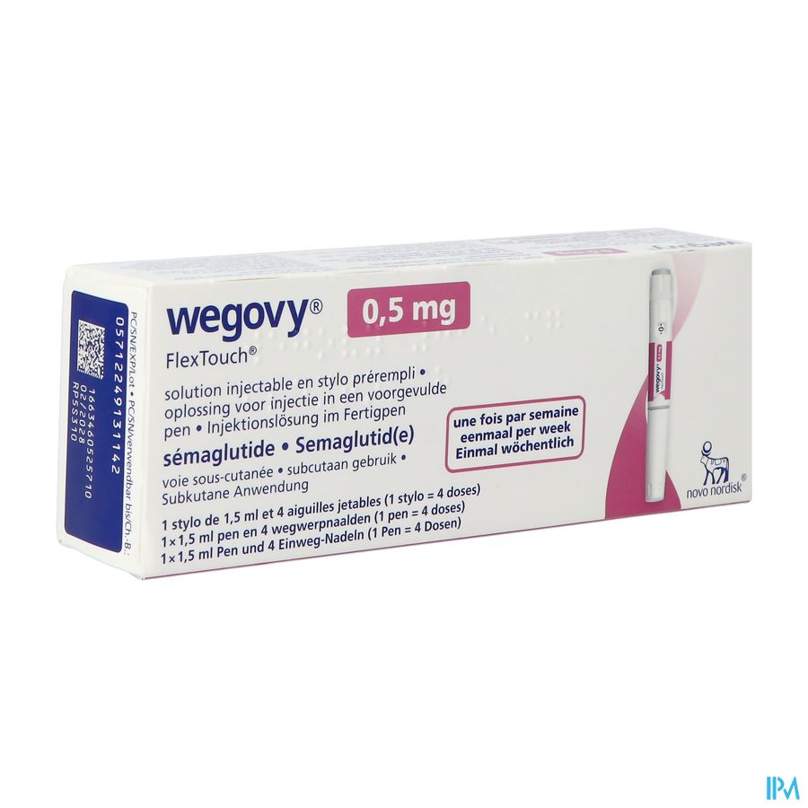 Wegovy 0,5mg Flextouch Opl Inj Voorgev.pen 1,5ml Wegovy 0,5mg Flextouch Opl Inj Voorgev.pen 1,5ml