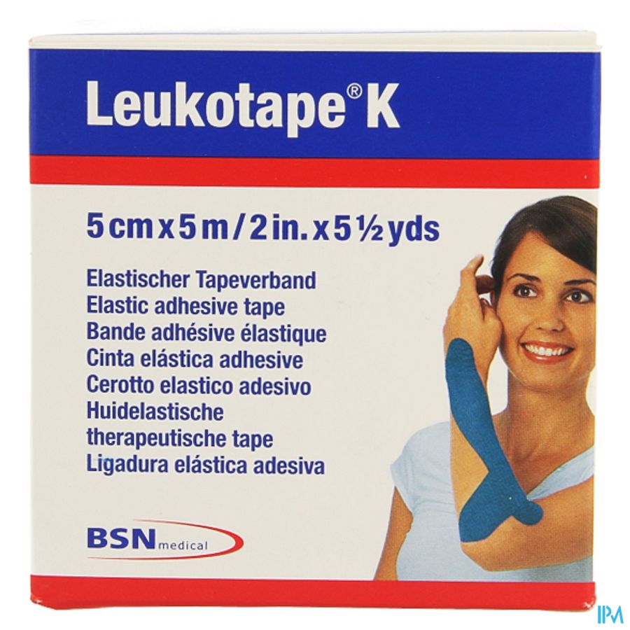 Leukotape K Kleefwindel Elast Blauw 5,0cmx5m 1 3