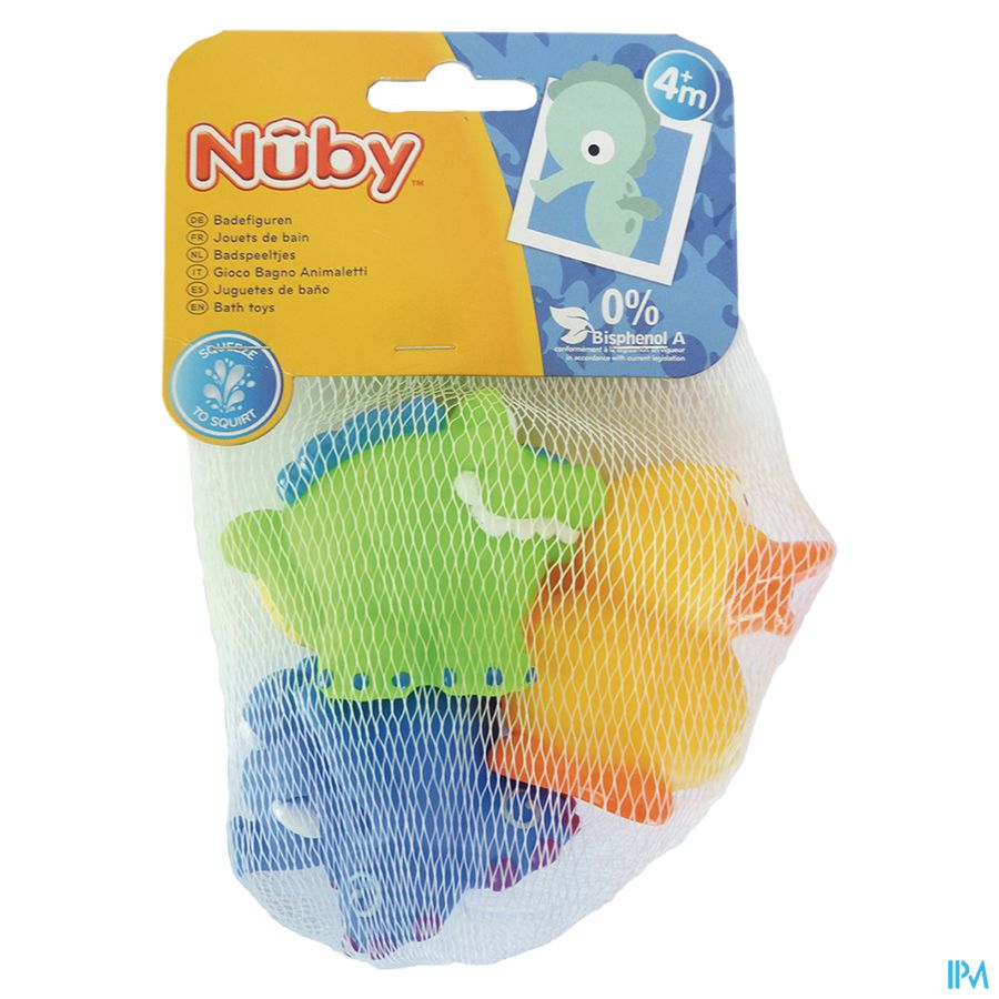 Nuby Spuitende badspeeltjes: Krokodil, Olifant en Eend - 4m+ 1