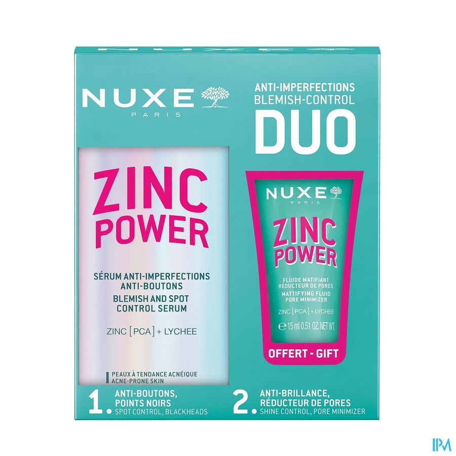Nuxe Zinc Power Kit Serum 30ml + Fluide 15ml