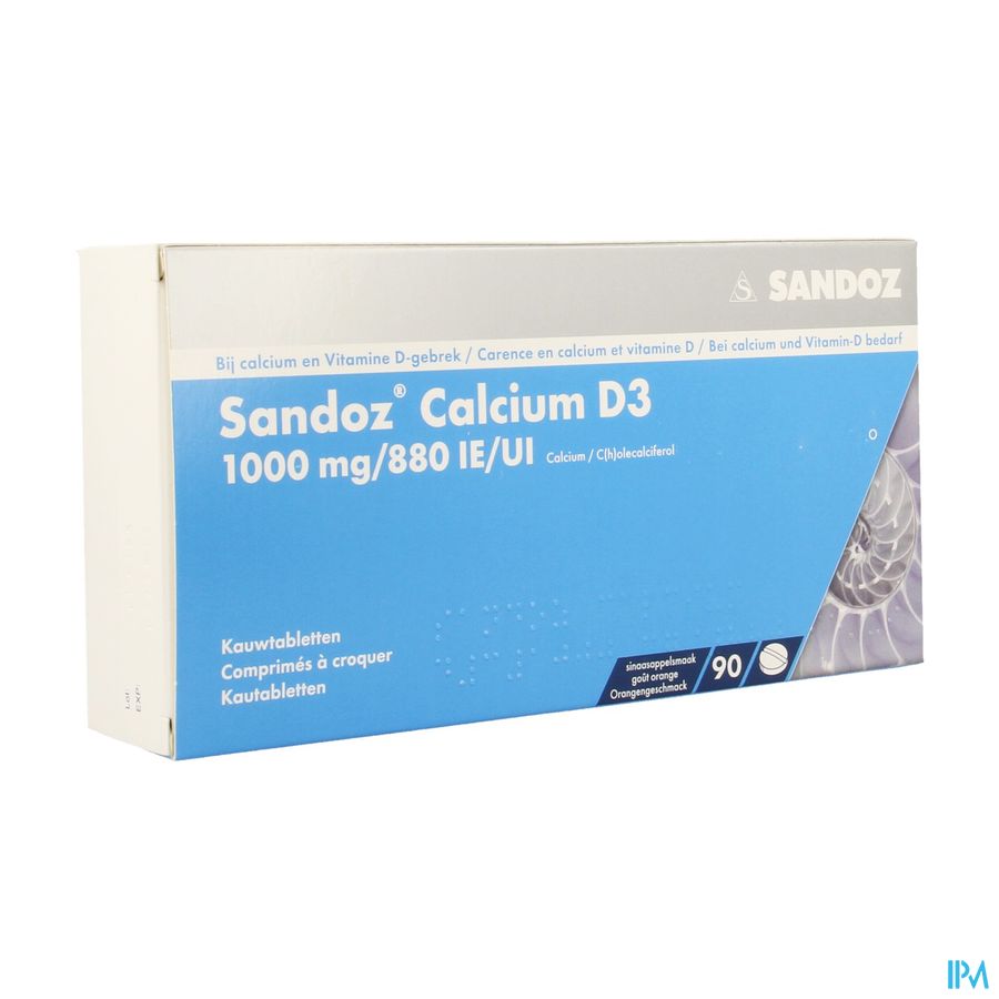 Sandoz Calcium D3 Kauwtabletten 90x1000 mg/880ie 1