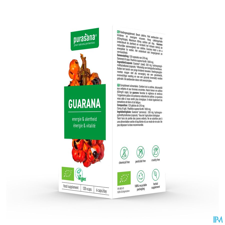Purasana Vegan Guarana Bio Caps 120x300mg