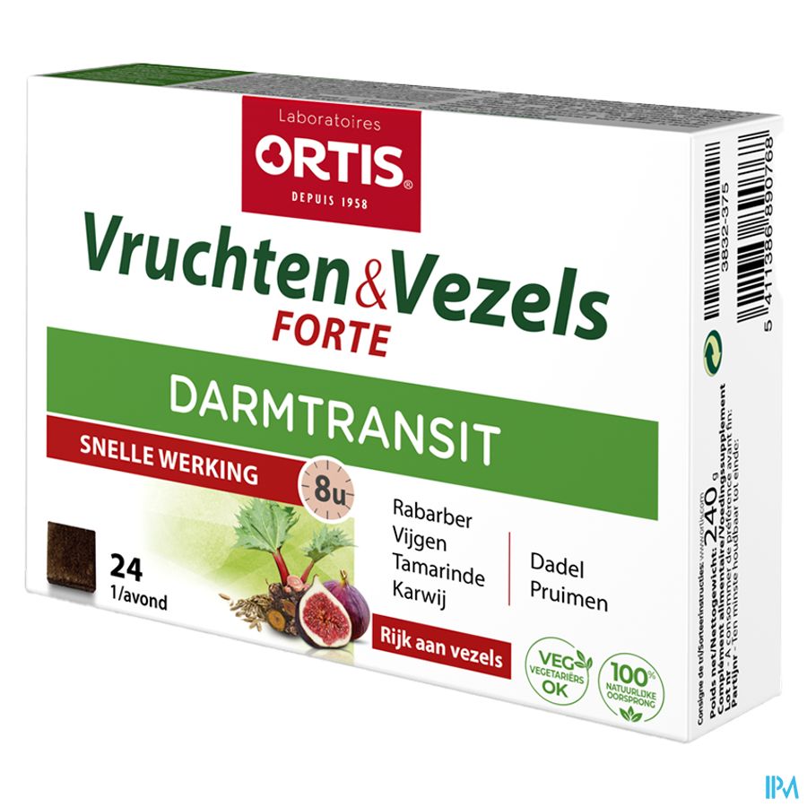 Ortis Vruchten & Vezels Forte Blokje 24 2