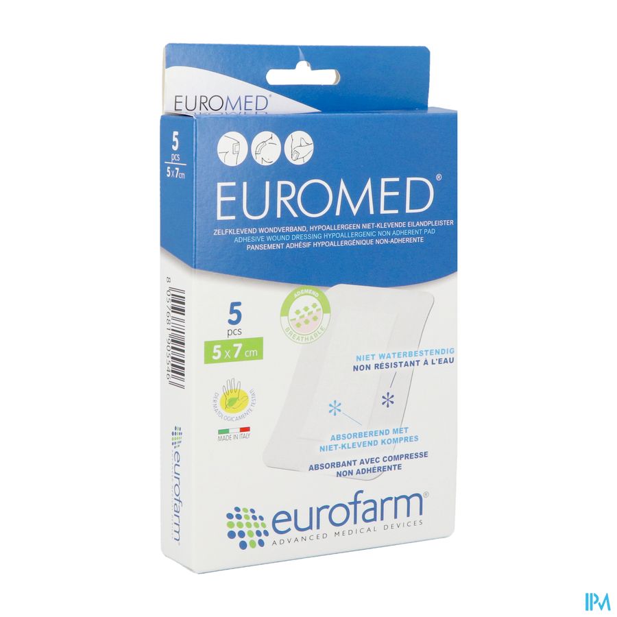 Euromed 5x 7cm 5 Pansement D'ile Steril Euromed 5x 7cm 5 Pansement D'ile Steril