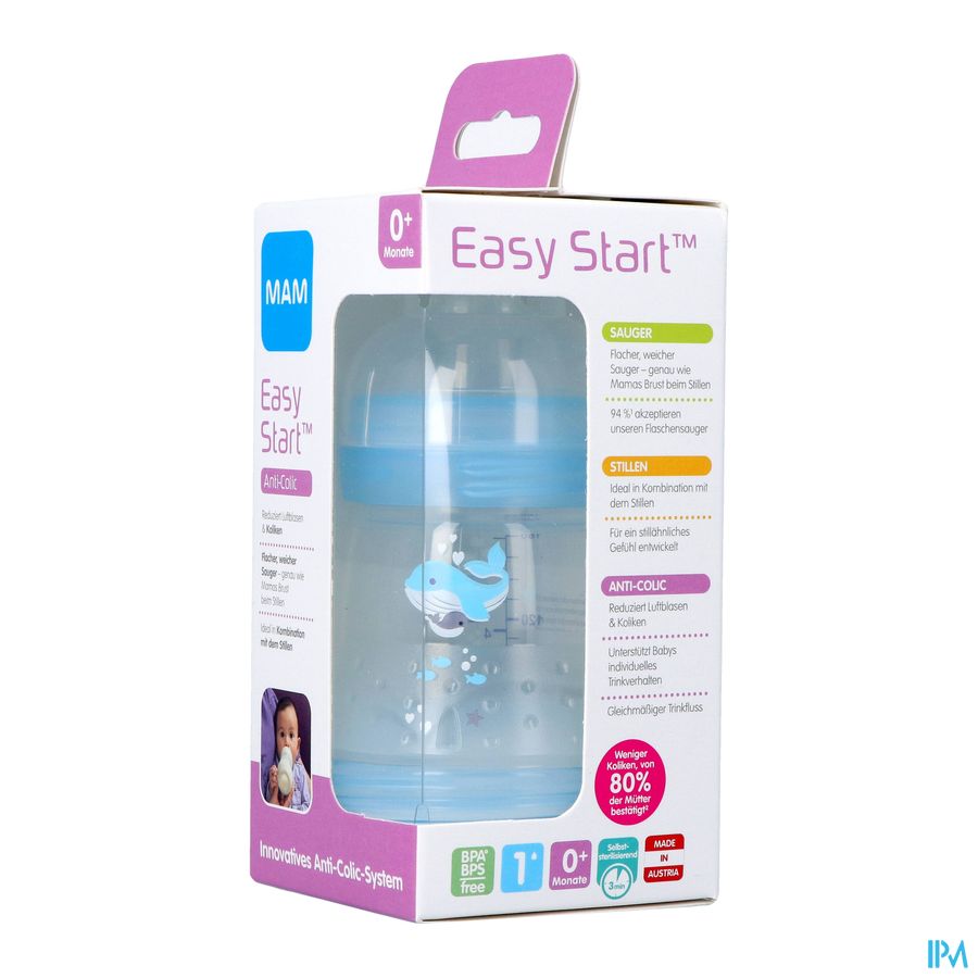 Biberon Mam Easy Start A/colic 160ml Jongen