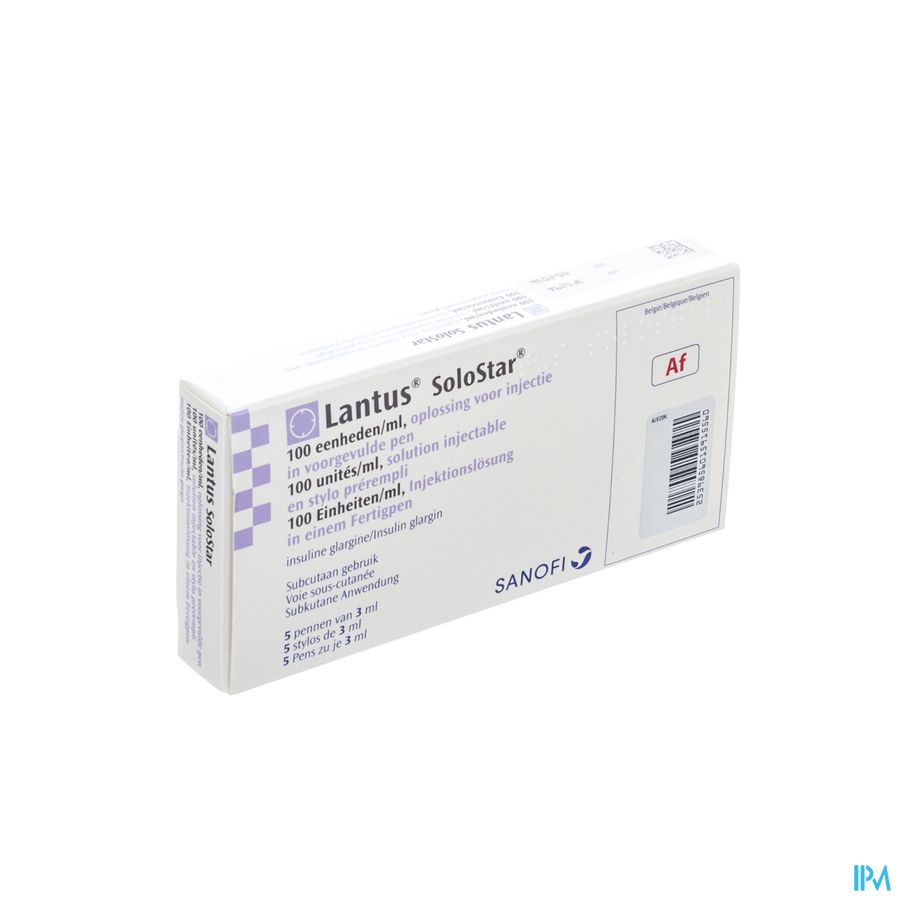 Lantus 100 U/ml Pre Rempl Solostar 5x3ml Lantus 100 U/ml Pre Rempl Solostar 5x3ml