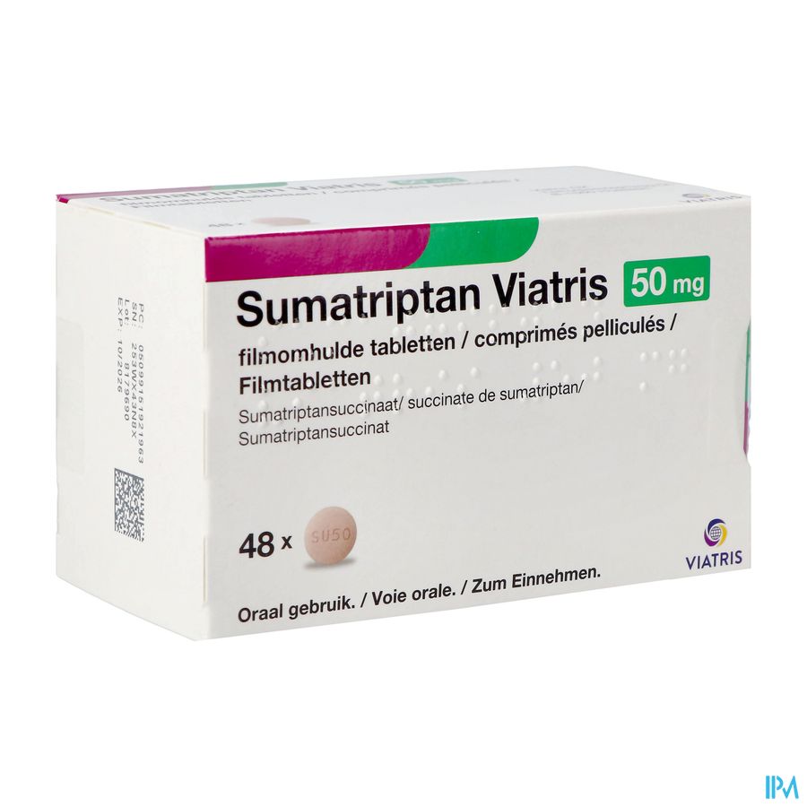 Sumatriptan Viatris 50mg Filmomh Tabl 48 Sumatriptan Viatris 50mg Filmomh Tabl 48