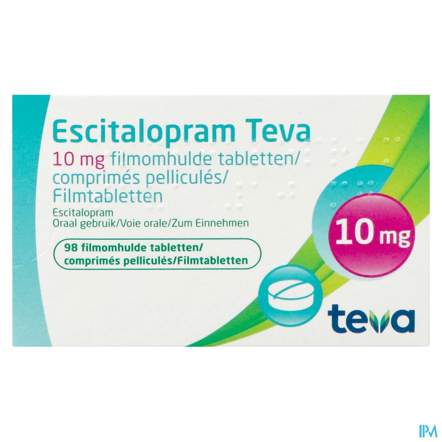 Escitalopram 10mg Teva Comp Pell 98 X 10mg 1