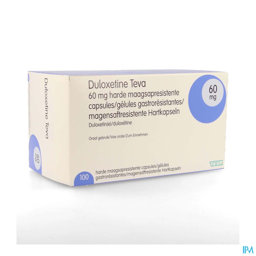 Duloxetine Teva 60mg Maagsapresist. Harde Caps 100 Duloxetine Teva 60mg Maagsapresist. Harde Caps 100