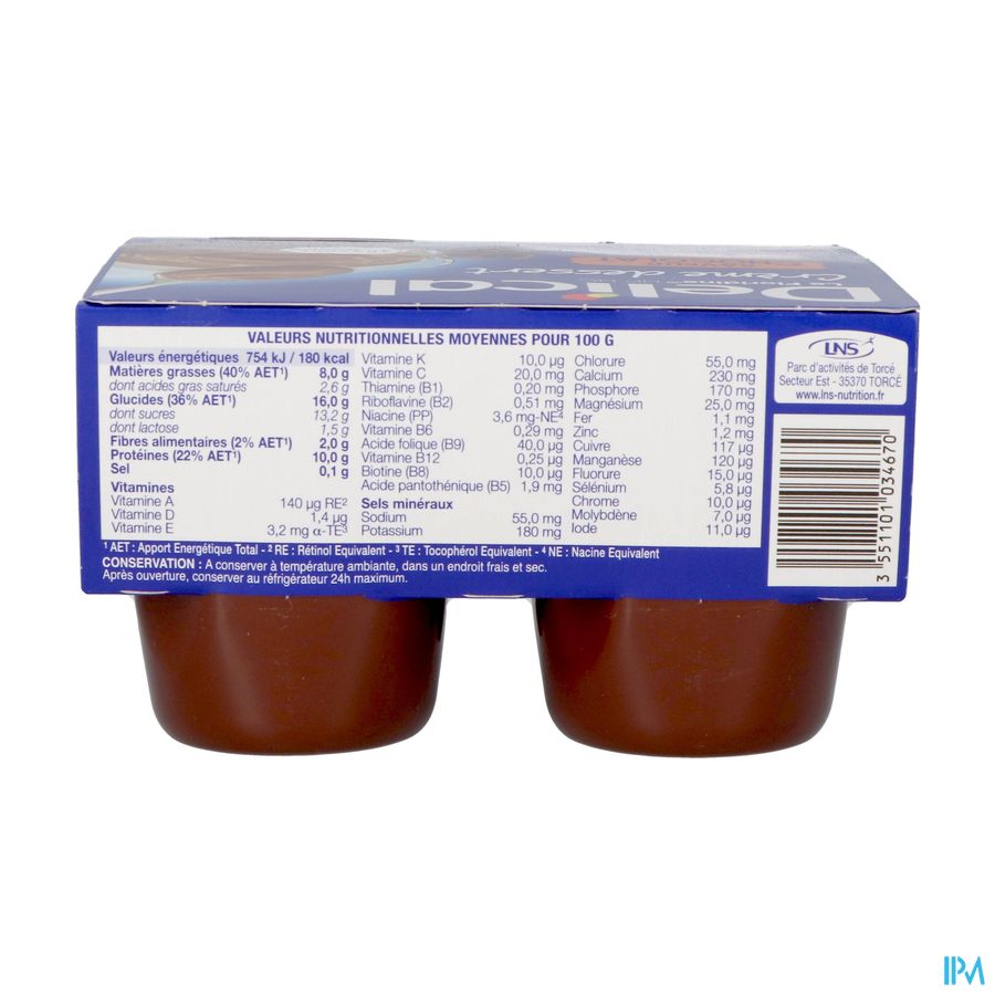 Delical Creme Dessert La Floridine Chocolad.4x200g 2
