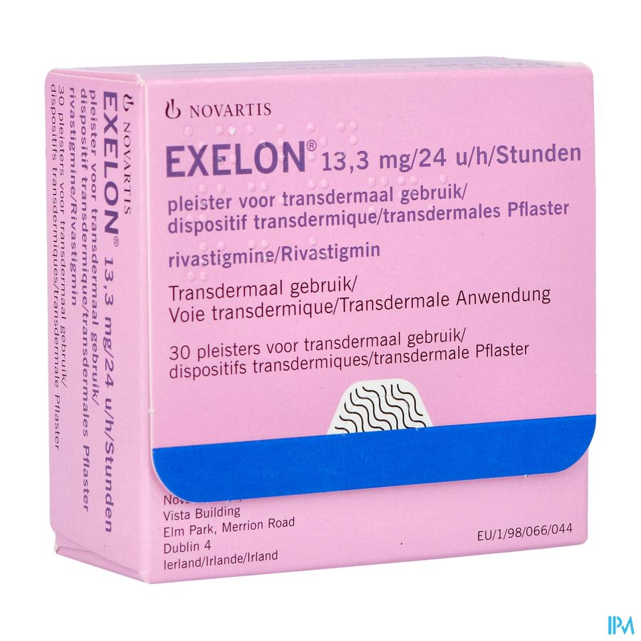 Exelon 13,3mg/24u Pleister Transdermaal 30 Exelon 13,3mg/24u Pleister Transdermaal 30