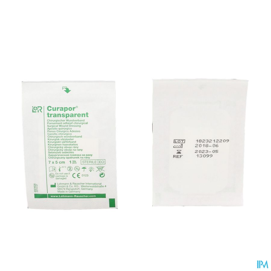 Curapor Transparant Steriel 7cmx 5cm 5 13099 7