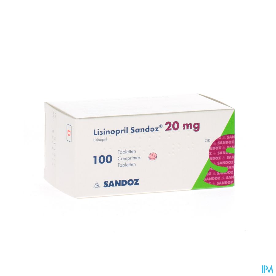 Lisinopril Sandoz 20mg Comp 100 Lisinopril Sandoz 20mg Comp 100