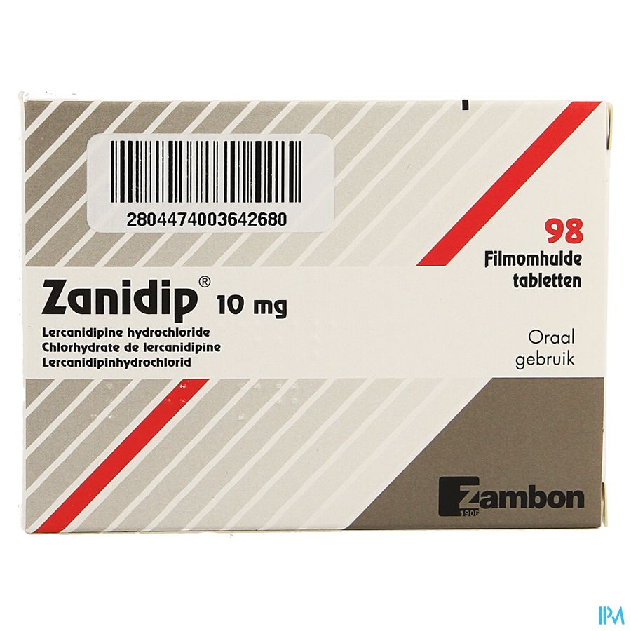 Zanidip Pi Pharma Comp 98 X 10mg Pip 3