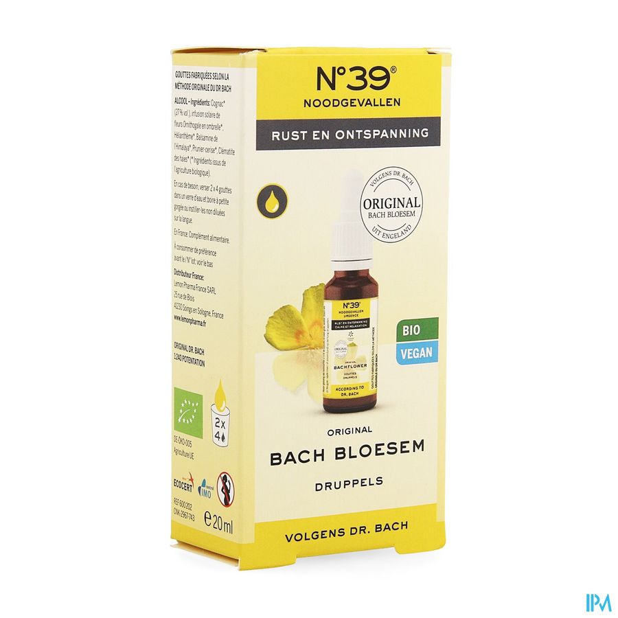 Bachbloesem Bio N°39 Noodgevallen Druppels 20ml Bachbloesem Bio N°39 Noodgevallen Druppels 20ml