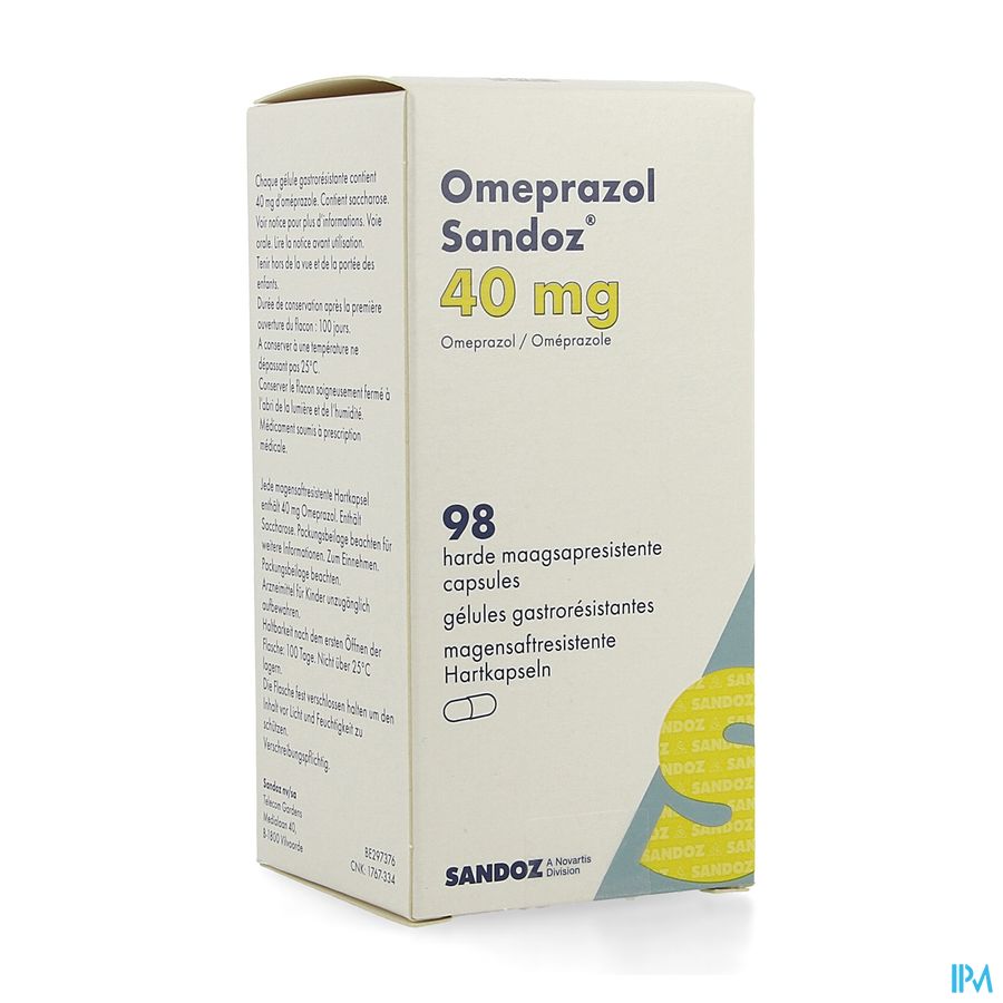 Omeprazol Sandoz Caps Enter 98 X 40mg Omeprazol Sandoz Caps Enter 98 X 40mg