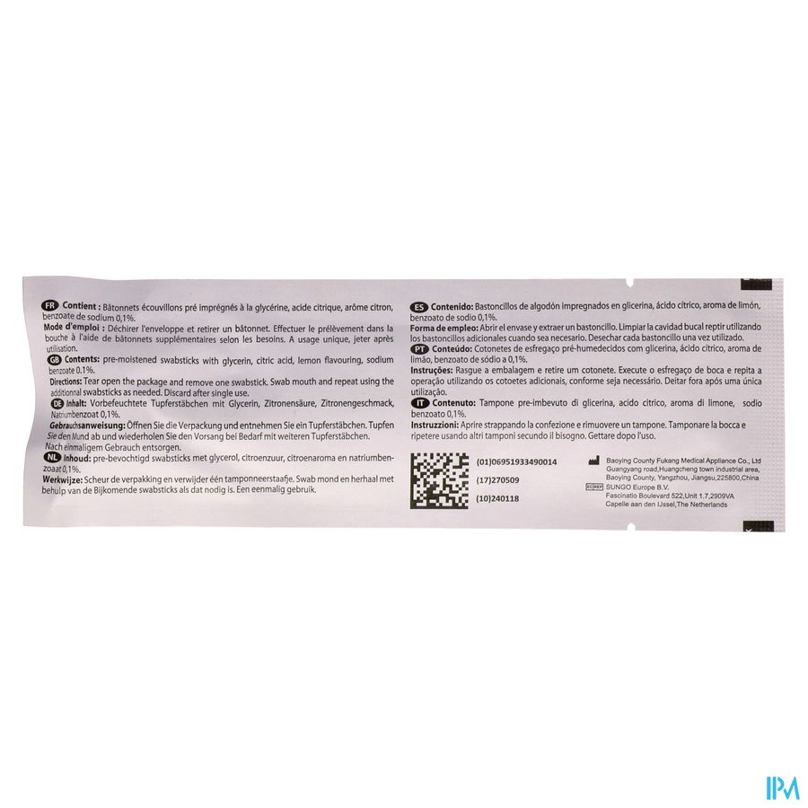 Sonora Katoen Swabs Gedrenkt Glycerine &citroen 3 3