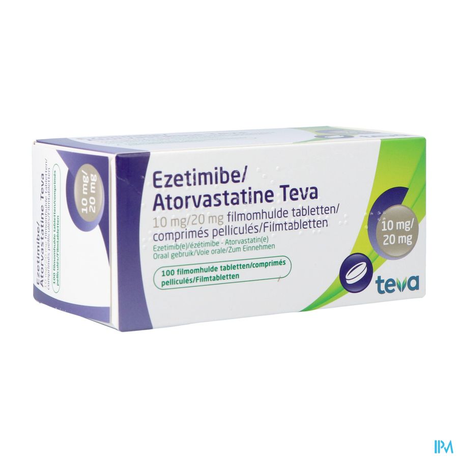 Ezetimibe Atorvastatine Teva 10/20mg Comp Pell 100 Ezetimibe Atorvastatine Teva 10/20mg Comp Pell 100