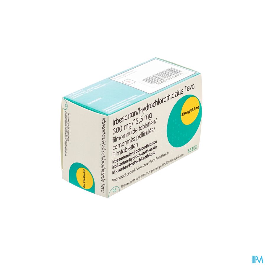 Irbesartan Hct Teva 300mg/12,5mg Filmomh Tabl 98 Irbesartan Hct Teva 300mg/12,5mg Filmomh Tabl 98
