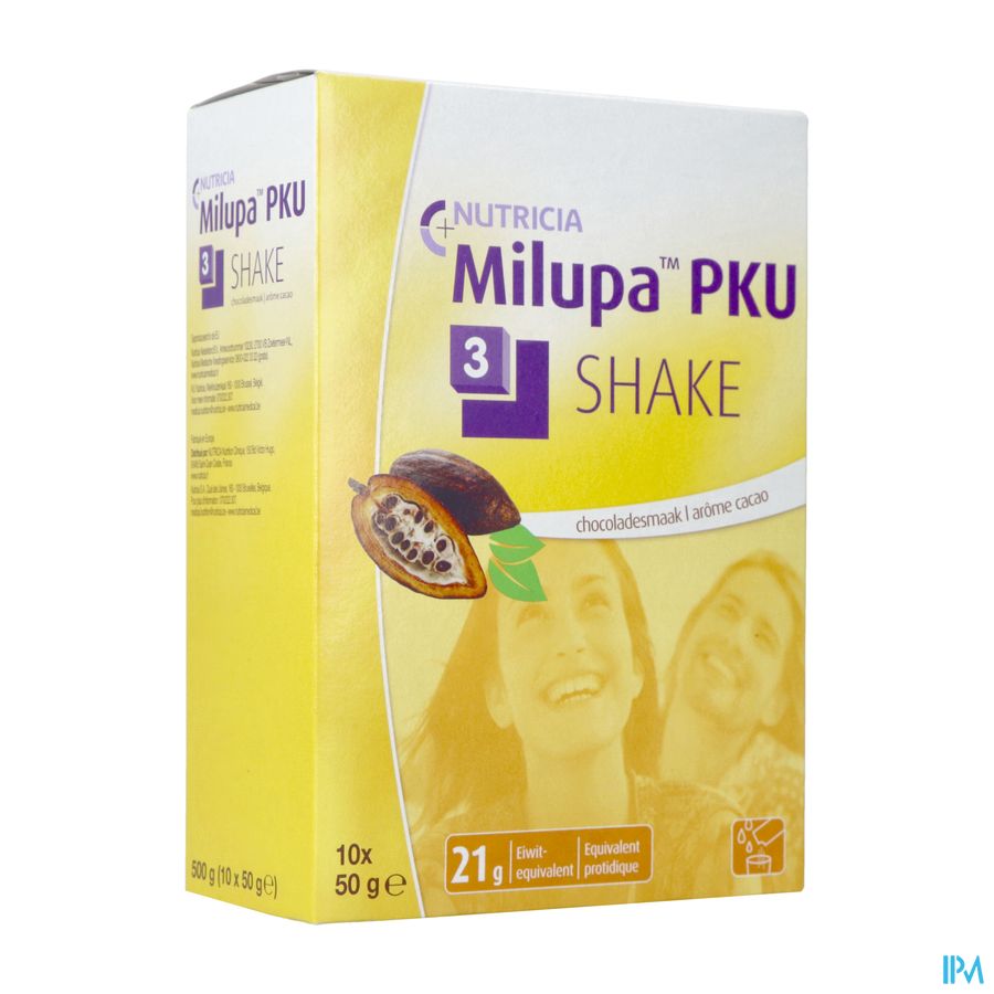Milupa Pku 3 Shake Chocolade Zakje 10x50g Milupa Pku 3 Shake Chocolade Zakje 10x50g