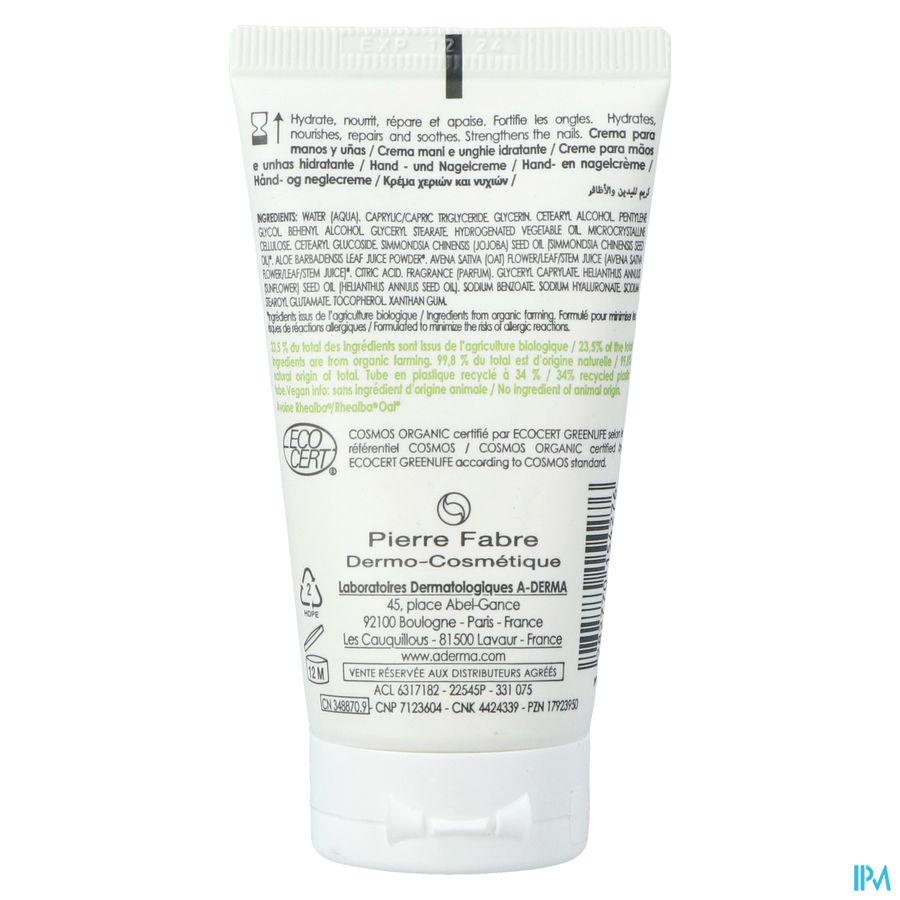 Aderma Indisp.handcr Cosmos Havermelk 50ml 2