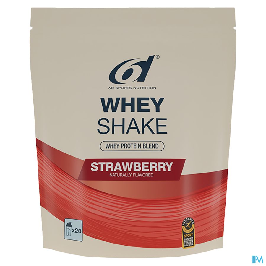 6d Whey Shake Strawberry Pdr 500g 1
