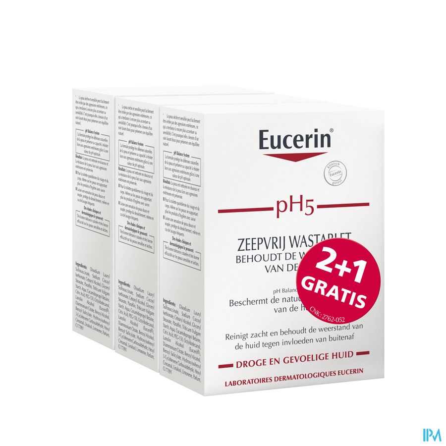 Eucerin Ph5 Wastablet Z/zeep 100g 2+1 Gratis