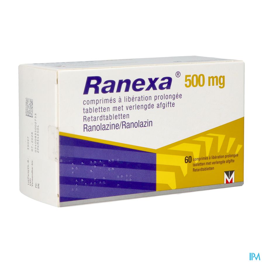 Ranexa 500mg Lib.prolongee Comp 60 Ranexa 500mg Lib.prolongee Comp 60