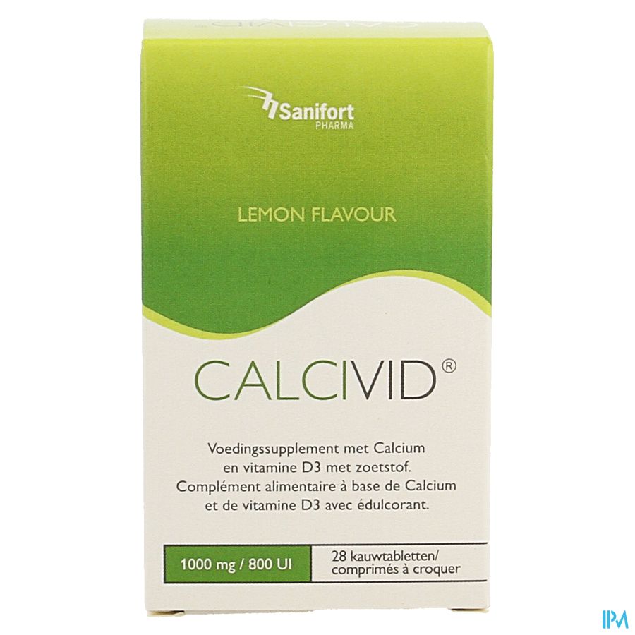 Calcivid 1000mg/800ie Lemon Chew 28 2