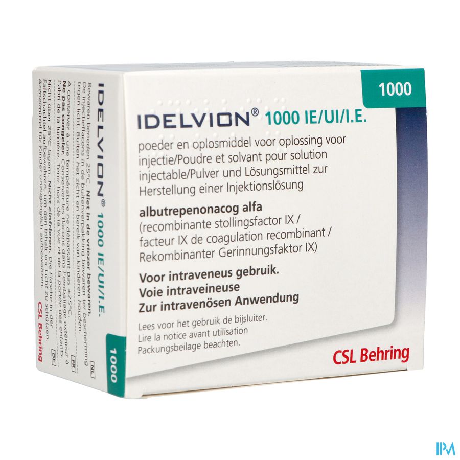 Idelvion 1000ie/ 5,0ml Pdr + Solv Voor Opl Inj Set Idelvion 1000ie/ 5,0ml Pdr + Solv Voor Opl Inj Set