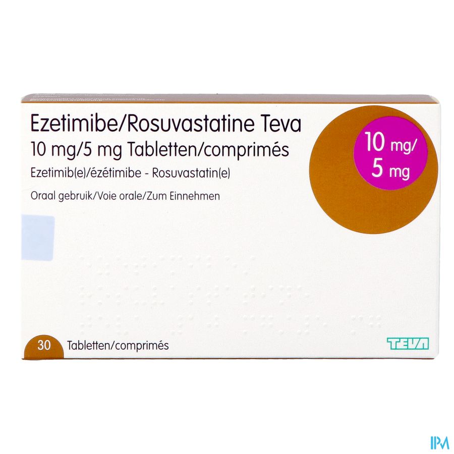 Ezetimibe Rosuvastatine Teva 10mg/ 5mg Comp 30 4