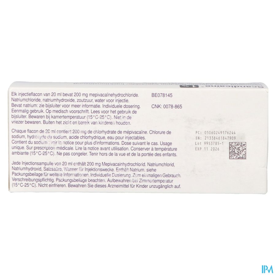 Scandicaine Sol. Inj. 5 X 20ml 1 % 3