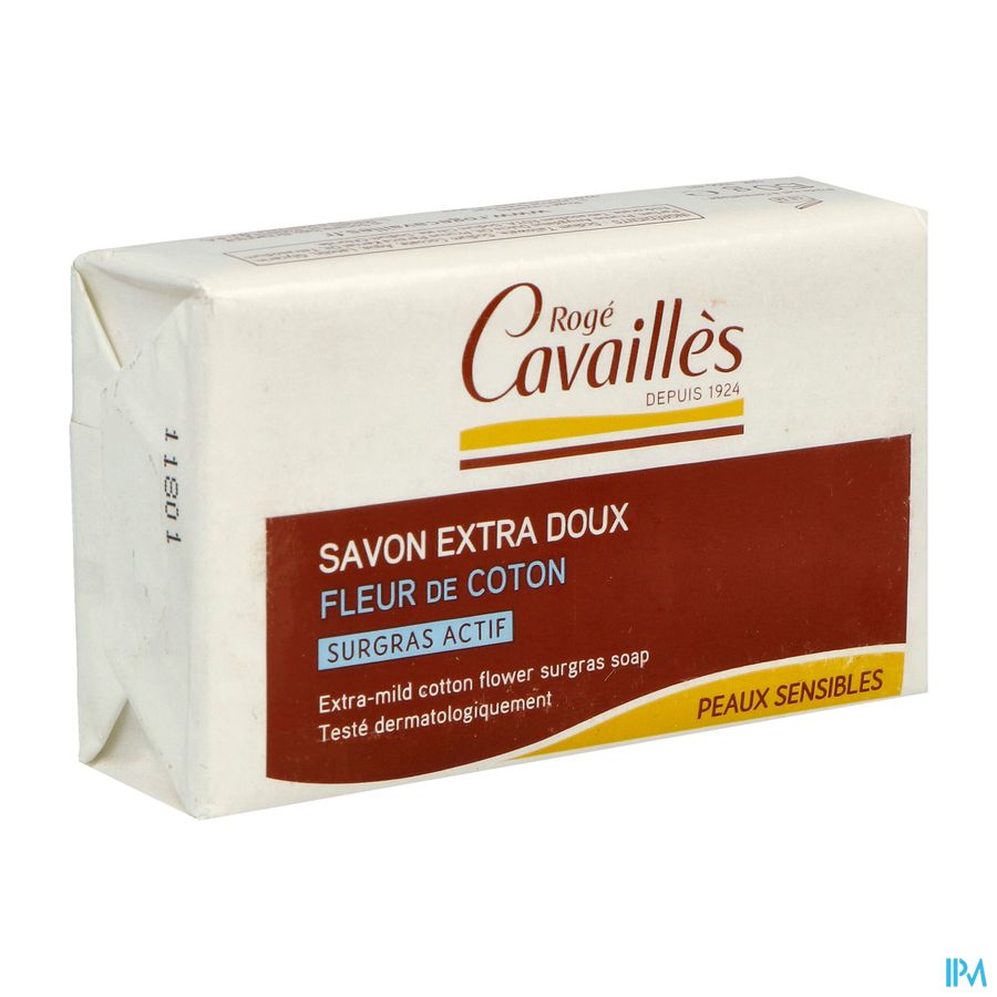 Roge Cavailles Zeep Overv.xtr Zacht Katoenbl. 150g Roge Cavailles Zeep Overv.xtr Zacht Katoenbl. 150g
