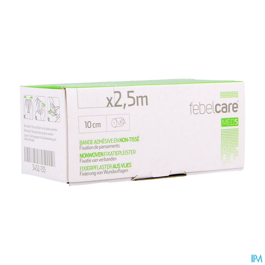 Febelcare Med5 Fixatiepleist. N/woven 10cm 2,5m 1 Febelcare Med5 Fixatiepleist. N/woven 10cm 2,5m 1