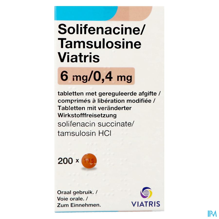 Solifenacine/tamsulosine Viatris 6mg/0,4mg Tabl200 2