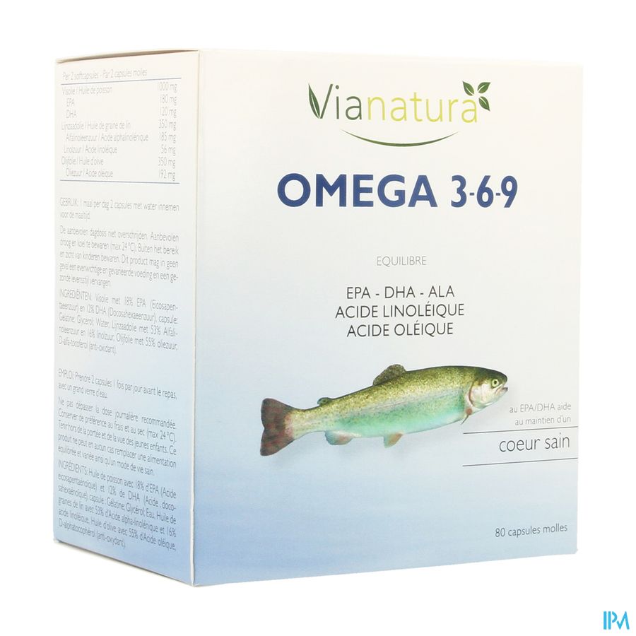 Via Natura Omega 3-6-9 Large Softcaps 80 Via Natura Omega 3-6-9 Large Softcaps 80