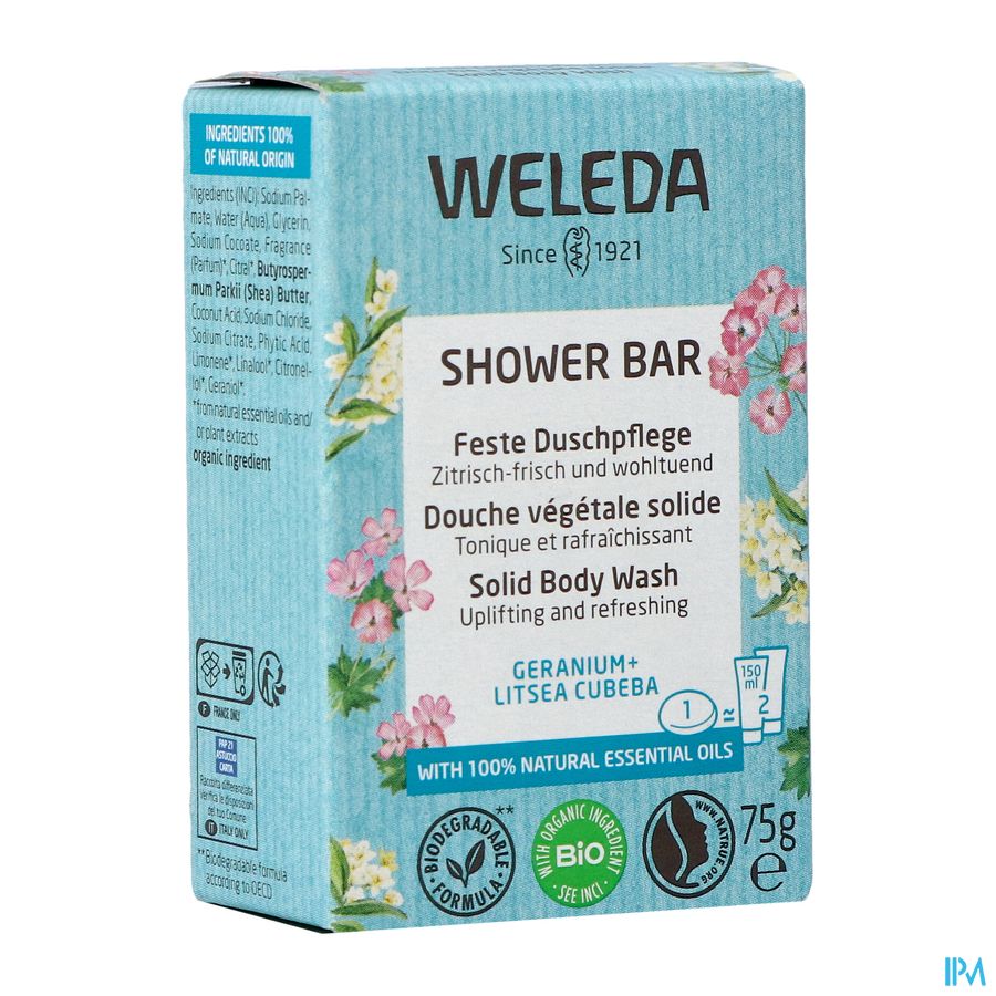 Weleda Shower Bar Geranium + Litsea Cubeba 75g Weleda Shower Bar Geranium + Litsea Cubeba 75g