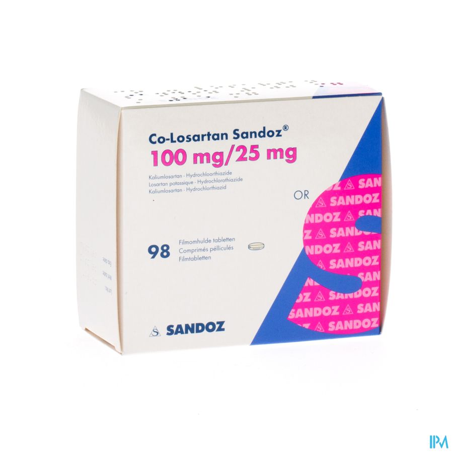 Co Losartan Sandoz 100mg/25mg Comp Pell 98 Co Losartan Sandoz 100mg/25mg Comp Pell 98