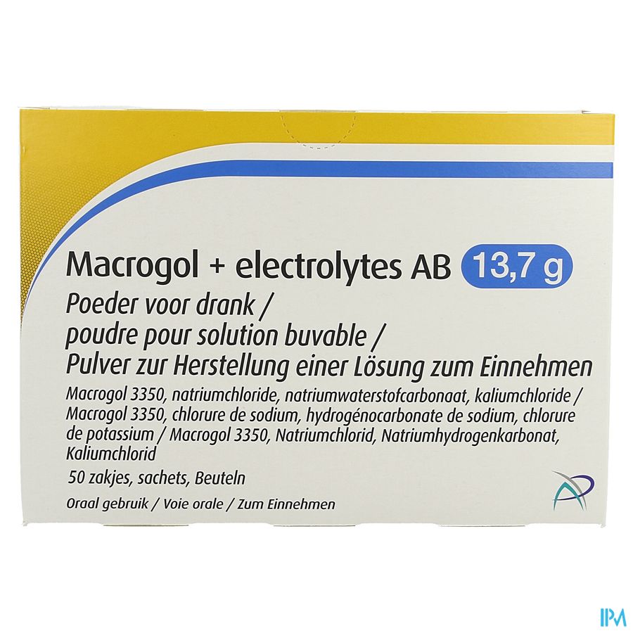 Macrogol+electrolytes Ab 13,7g Pdr Opl Zakje 50 1