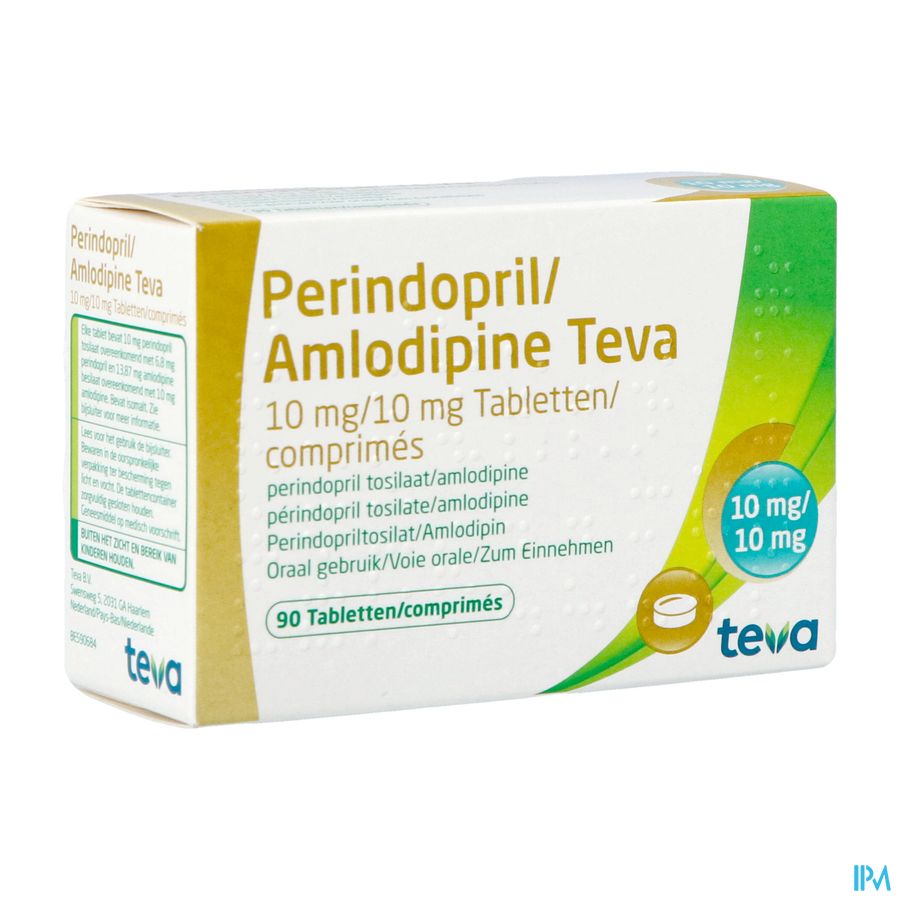 Perindopril Amlodipine Teva 10mg/10mg Comp 90 Perindopril Amlodipine Teva 10mg/10mg Comp 90
