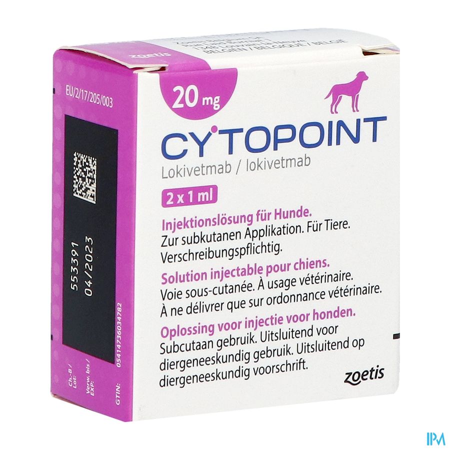 Cytopoint 20mg/ml Opl Inj Hond 2x1ml