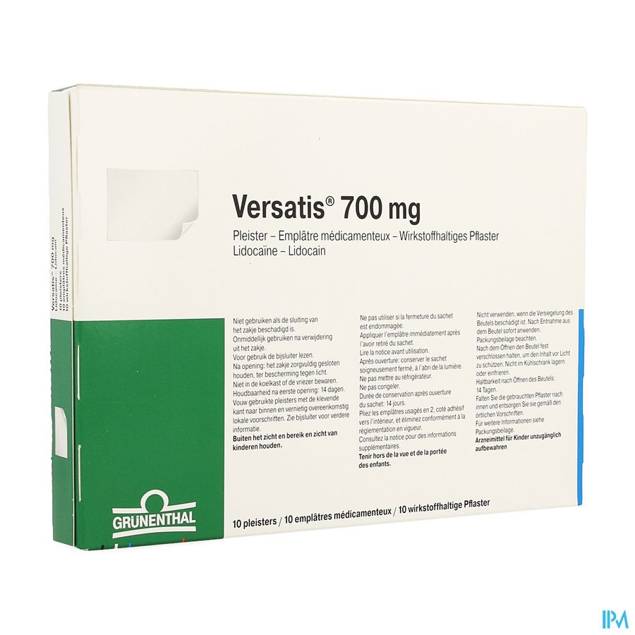 Versatis 700mg Pleisters - Emplatres 10 Versatis 700mg Pleisters - Emplatres 10