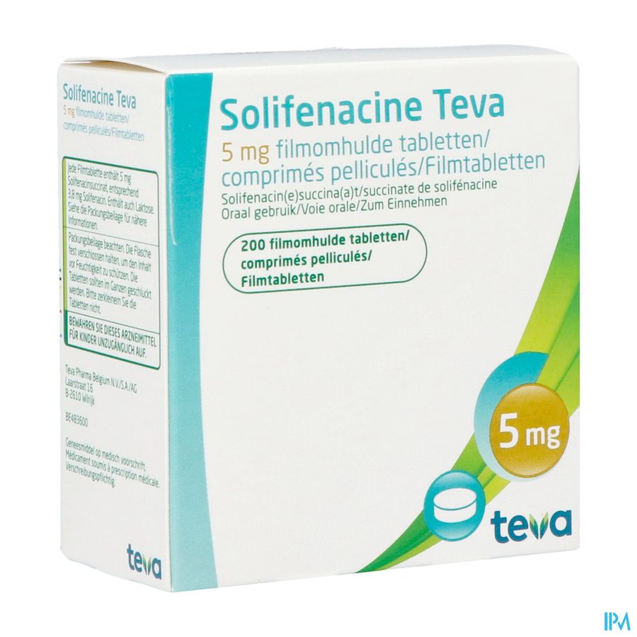 Solifenacine Teva Comp Pell 2 X 100 X 5mg Solifenacine Teva Comp Pell 2 X 100 X 5mg