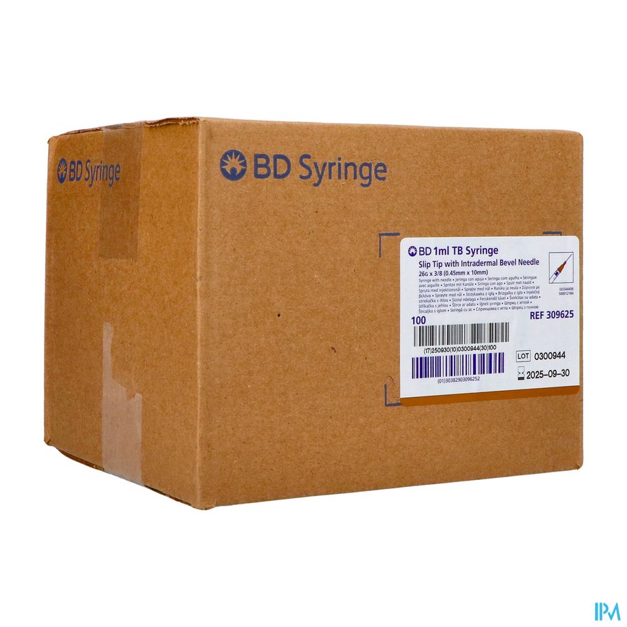 Bd Luer Slip Tip Spuit 1ml+nld 26g 3/8'' Ster 100 Bd Luer Slip Tip Spuit 1ml+nld 26g 3/8'' Ster 100