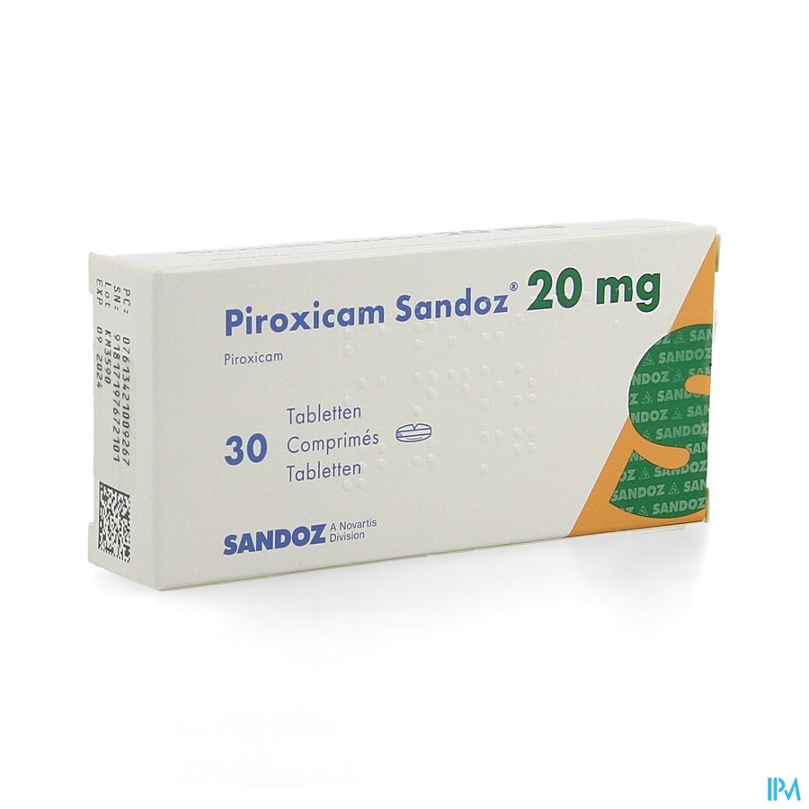 Piroxicam Sandoz Comp 30 X 20mg