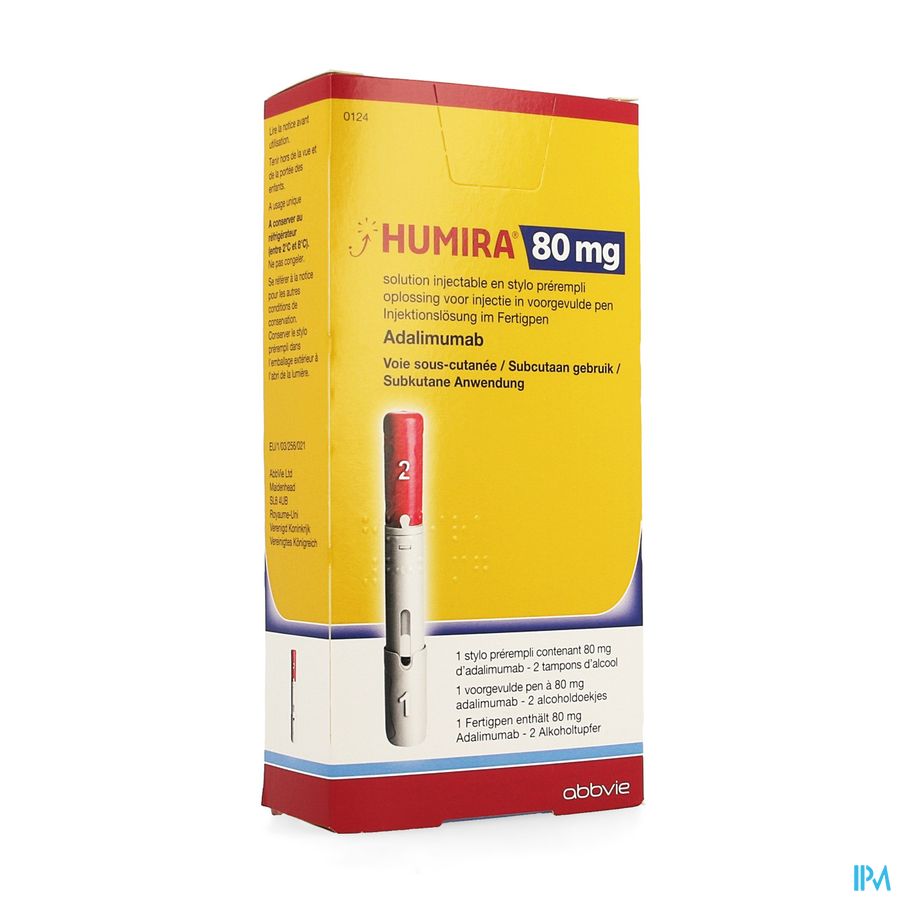 Humira 80mg/0,8ml Opl Inj Voorgev.pen 1x80mg/0,8ml Humira 80mg/0,8ml Opl Inj Voorgev.pen 1x80mg/0,8ml