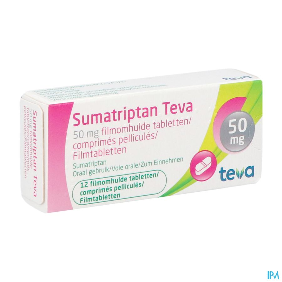 Sumatriptan Teva 50mg Comp Pell 12 X 50mg Sumatriptan Teva 50mg Comp Pell 12 X 50mg