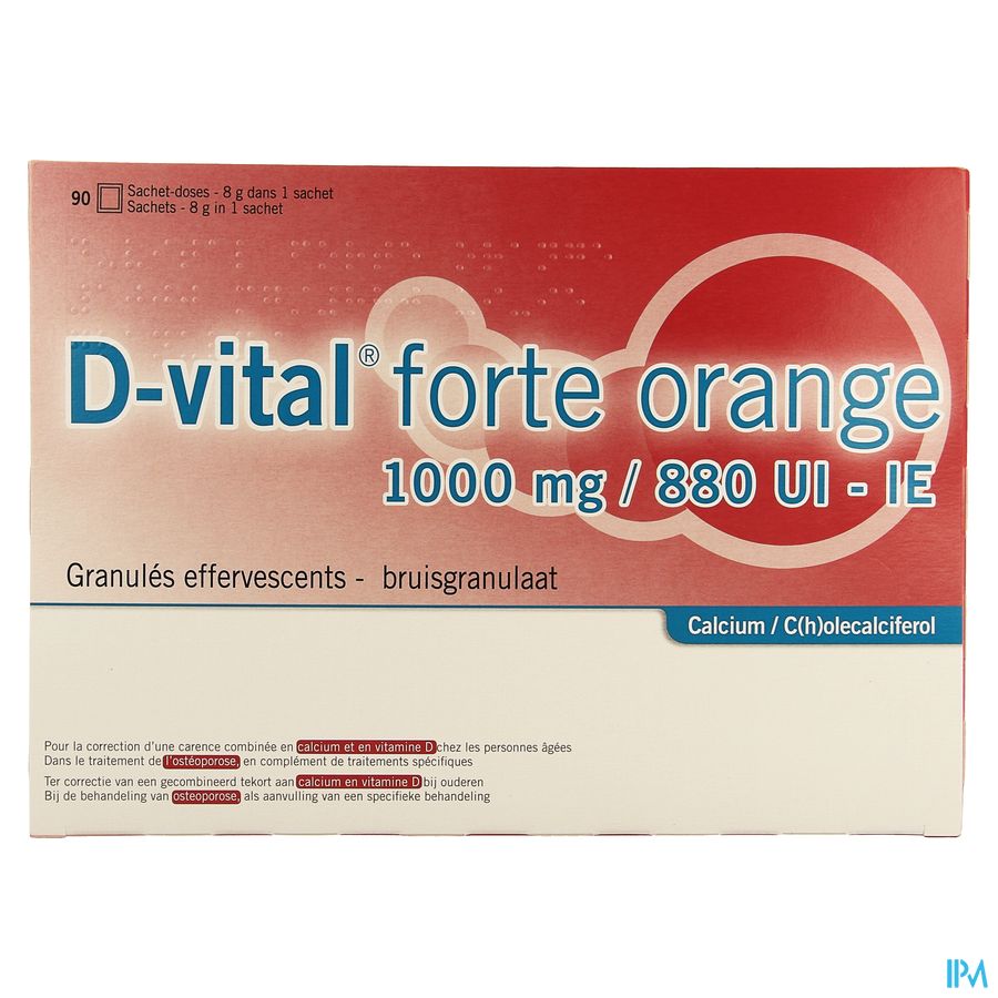 D-vital Forte Sinaas 1000mg/880ie Zakjes 90 2