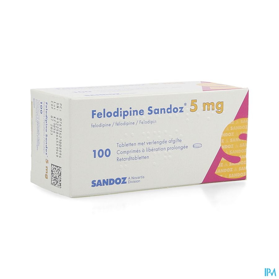 Felodipine Sandoz Comp Retard 100 X 5mg Felodipine Sandoz Comp Retard 100 X 5mg