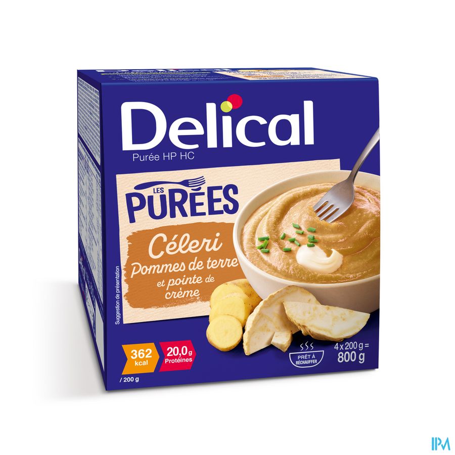 Delical Puree Selderij Aardappelen Hphc 4x200g Delical Puree Selderij Aardappelen Hphc 4x200g